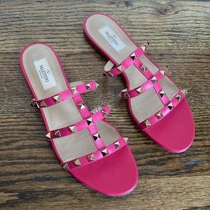 Valentino Rockstud Flat Sandals
